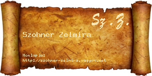 Szohner Zelmira névjegykártya